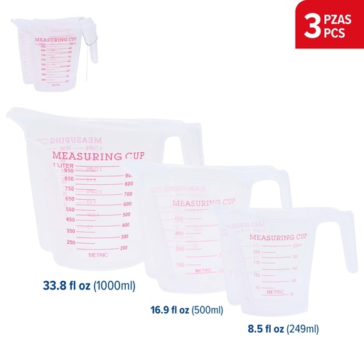 [9-569] JUEGO TAZAS P/MEDIR x 3 UNID EXCALIBUR 9-569