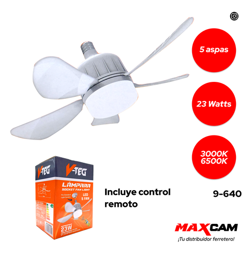 [9-640] BOMBILLO VENTILADOR LED 23W VTEG 9-640