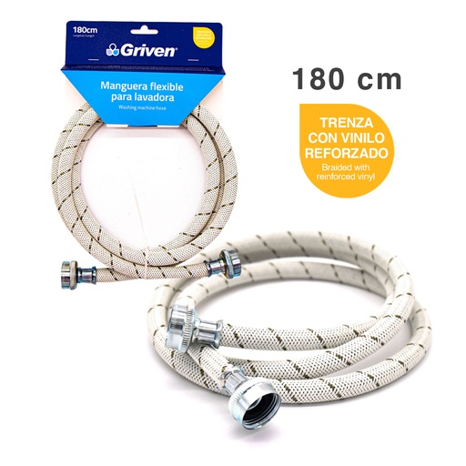 [4-799] MANGUERA TRENZADA FLEXIBLE LAVADORA GRIVEN 4-799