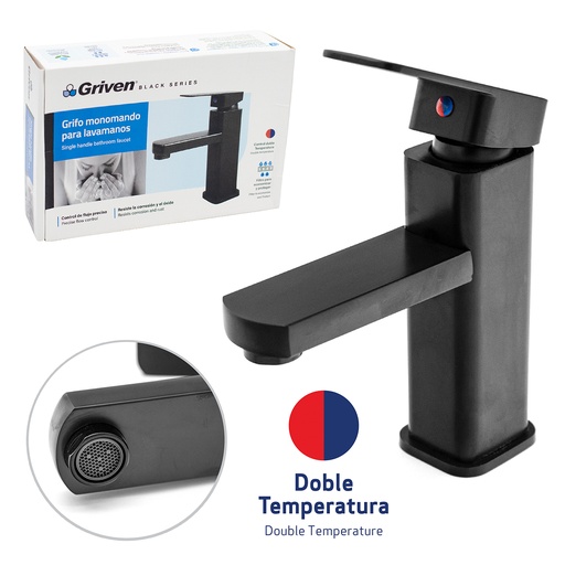 [4-819] LLAVE LAVAMANO MONOMANDO GRIVEN BLACK 4-819
