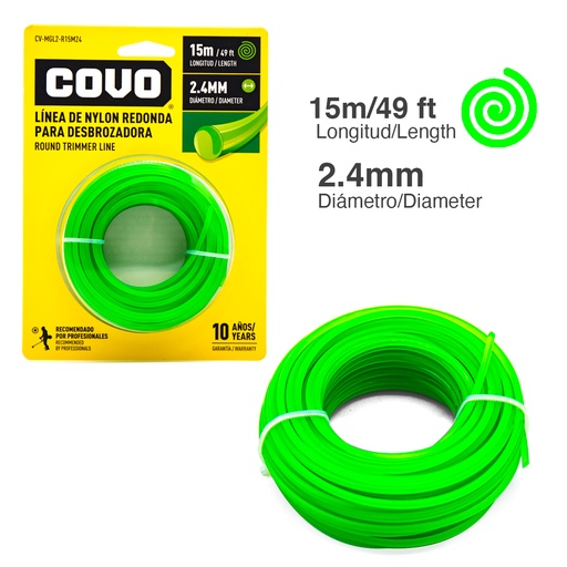 [4-891] NYLON DESMAL REDONDO 2.4MM x 15MTS COVO 4-891