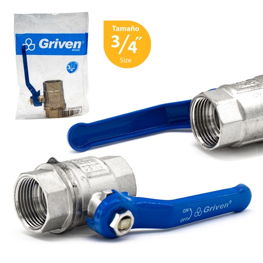 [4-901] VALVULA PASO CROMADA x 3/4 GRIVEN 4-901