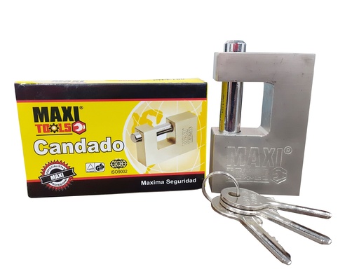 [4-955] CANDADO ANTICIZALLA PLATEADO 90MM MAXI TOOL 4-955