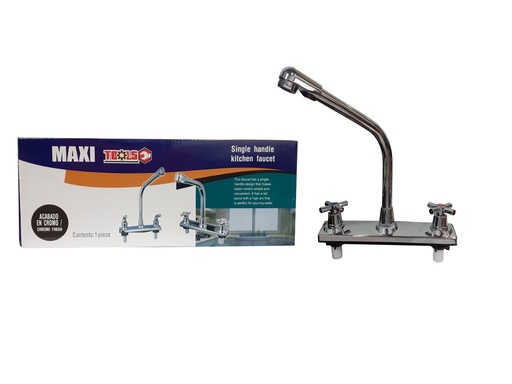 [4-962] LLAVE FREGADERO DOBLE 8" PLAST/CROM MAXI TOOL 4-962