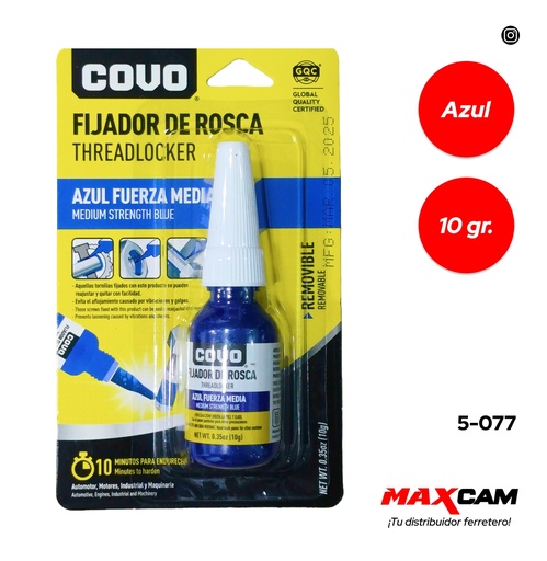 [5-077] FIJADOR DE ROSCA AZUL 10G COVO 5-077
