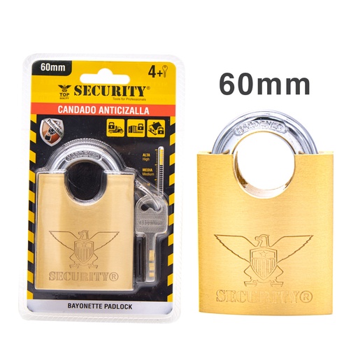 [5-095] CANDADO SEGURIDAD 100% COBRE x 60MM SECURITY 5-095