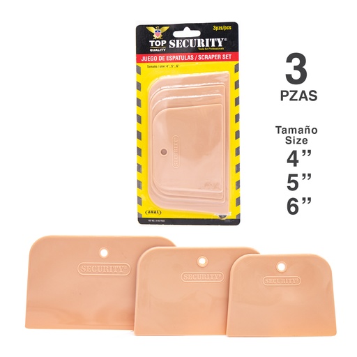 [5-102] JUEGO DE 3 ESPATULAS PLASTICAS SECURITY 5-102