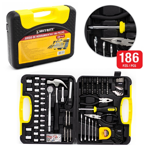 [5-105] JUEGO DE HERRAMIENTA 186 PCS SECURITY 5-105