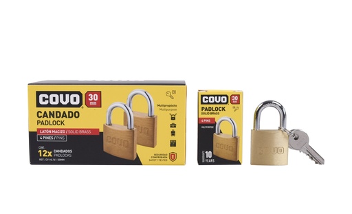 [5-115] CANDADO LATON ARCO 30MM COVO 5-115
