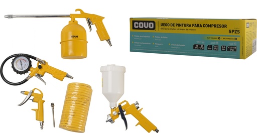 [8-292] KIT DE PISTOLA P/PINTAR 5PCS COVO 8-292