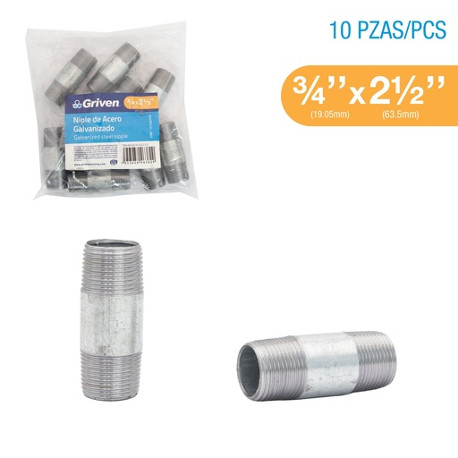 [8-325] NIPLE GALVANIZADO 3/4 x 2 1/2" GRIVEN 8-325