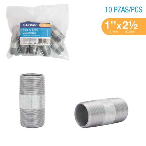 [8-329] NIPLE GALVANIZADO 1 x 2 1/2" GRIVEN 8-329