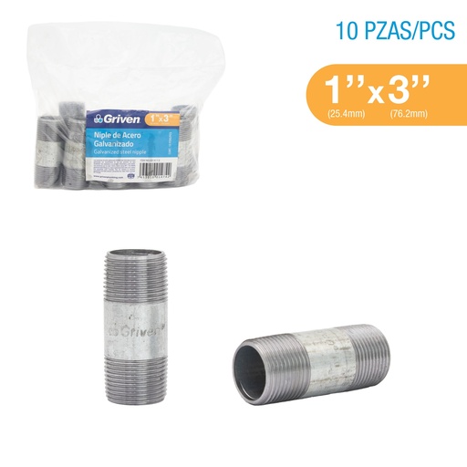 [8-330] NIPLE GALVANIZADO 1 x 3" GRIVEN 8-330