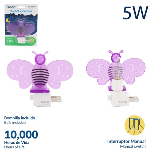 [8-335] LAMPARA P/MESA DE NOCHE 4W TROEN 8-335