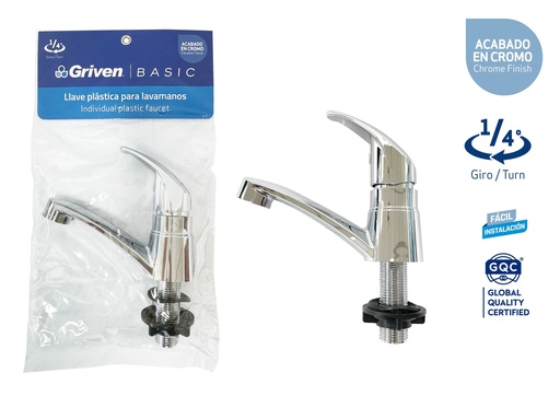 [8-368] LLAVE LAVAMANO IND PLAST/CROM GRIVEN BASIC 8-368
