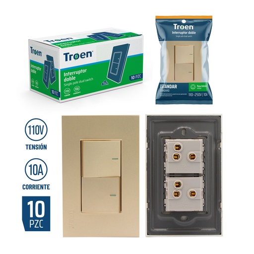 [8-371] INTERRUPTOR DOBLE GOLD 3 WAY TROEN 8-371