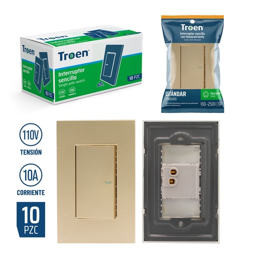 [8-381] INTERRUPTOR SENCILLO GOLD TROEN 8-381