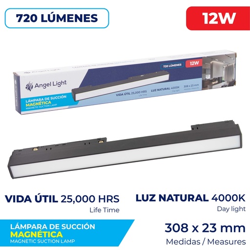 [8-392] LAMPARA LED MAGNETICA P/RIEL 12W ANGEL LIGHT 8-392