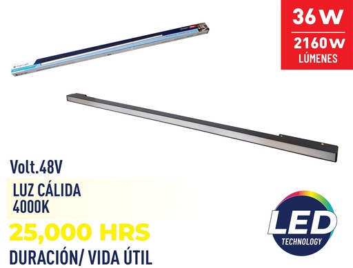 [8-394] LAMPARA LED MAGNETICA P/RIEL 36W ANGEL LIGHT 8-394