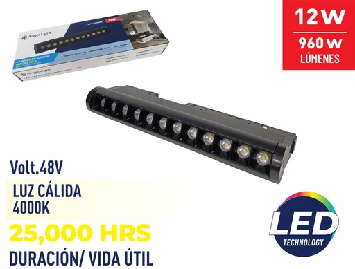 [8-398] LAMPARA LED MAGNETICA P/RIEL 12W ANGEL LIGHT 8-398
