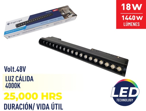 [8-399] LAMPARA LED MAGNETICA P/RIEL 18W ANGEL LIGHT 8-399