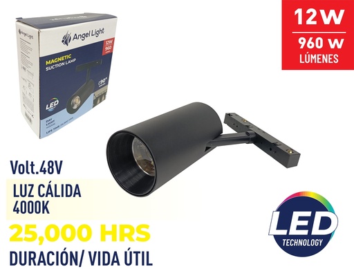 [8-400] LAMPARA LED MAGNETICA P/RIEL 12W ANGEL LIGHT 8-400