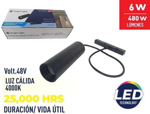 [8-404] LAMPARA LED MAGNETICA P/RIEL 6W ANGEL LIGHT 8-404