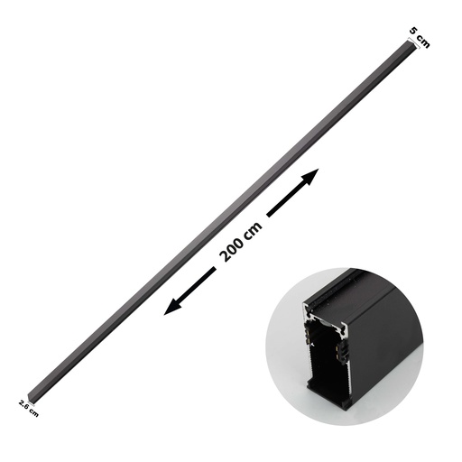 [8-409] RIEL SUPERFICIAL P/LAMPARA MAGNETICA 2 MT ANGEL L 8-409