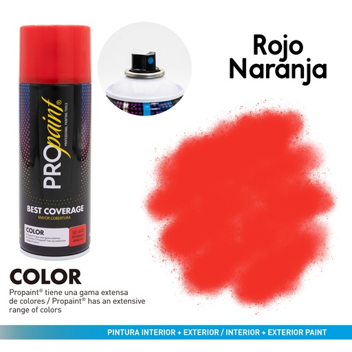 [8-419] SPRAY ROJO NARANJA x 400 ML PRO PAINT 8-419