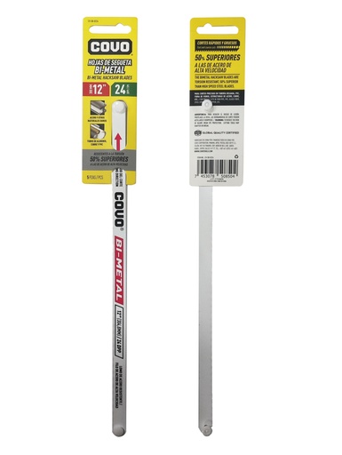 [8-578] HOJA SEGUETA 12" 24TPI BLANCA x 5 UNID COVO 8-578
