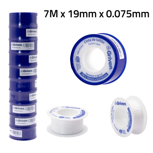 [8-591] TEFLON PROFESIONAL 3/4 x 7MTS GRIVEN 8-591