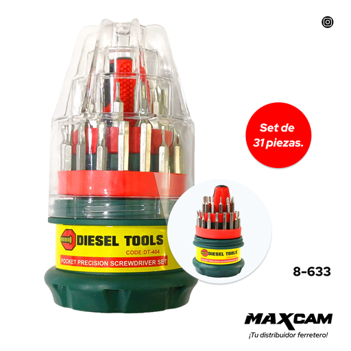 [8-633] JUEGO DESTORNILLADORES 31 EN 1 DIESEL T 8-633