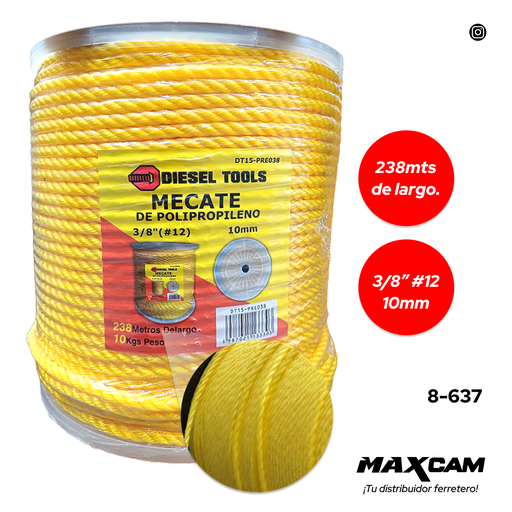 [8-637] MECATE AMAR 3/8 x 10 KG DIESEL T 8-637