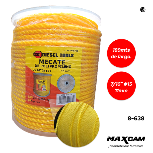 [8-638] MECATE AMAR 7/16 x 10 KG DIESEL T 8-638
