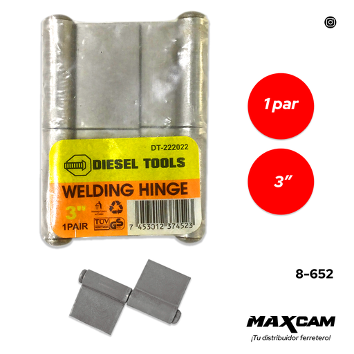 [8-652] BISAGRA SOLDAR x 3" PAR DIESEL T 8-652