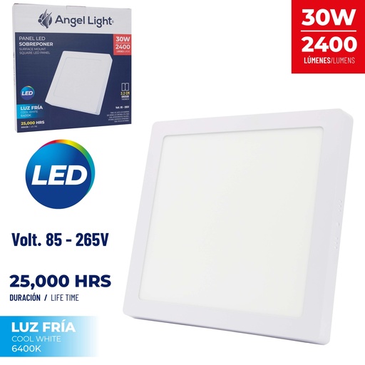 [8-664] PANEL LED SUPER CUAD LUZ FRIA 30W ANGEL L 8-664