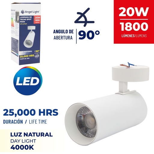[8-682] LAMPARA BLANCA P/TECHO 20W ANGEL LIGHT 8-682