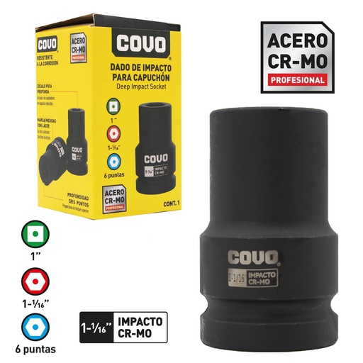 [8-772] DADOS DE IMPACTO x 1 1/16" COVO 8-772