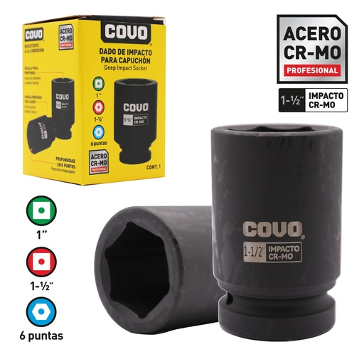 [8-775] DADOS DE IMPACTO x 1 1/2" COVO 8-775