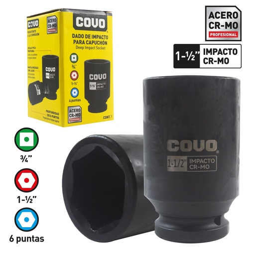 [8-790] DADOS DE IMPACTO 34MM x 1 1/2" COVO 8-790