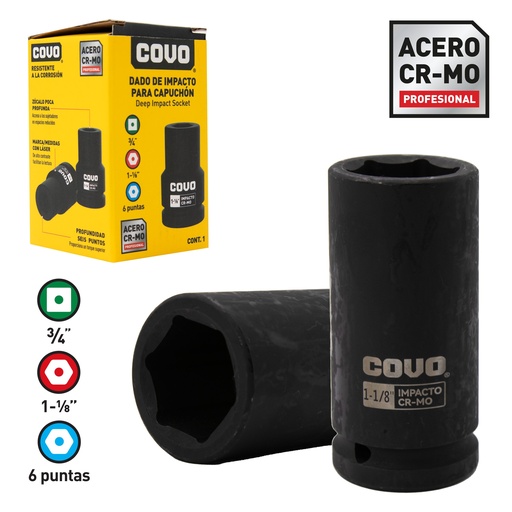 [8-791] DADOS DE IMPACTO 34MM x 1 1/8" COVO 8-791