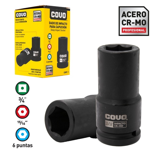 [8-792] DADOS DE IMPACTO 34MM x 15/16" COVO 8-792