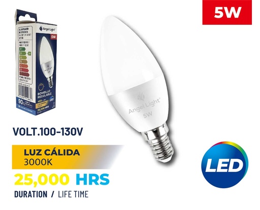 [8-829] BOMBILLO VELA LED 5W E14 1 LUZ CALIDA ANGEL L 8-829
