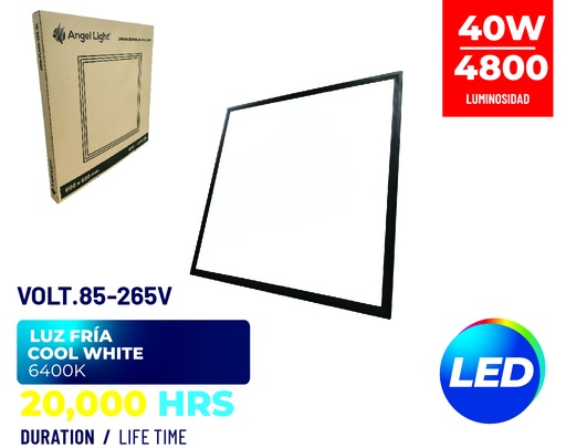 [8-846] LAMPARA LED EMP 40W 60CMX60CM NEGRA ANGEL L 8-846