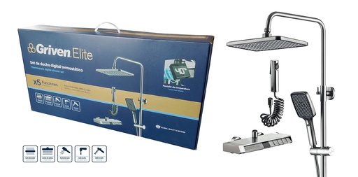 [8-914] SET DE REGADERA DIGITAL GRIVEN ELITE 8-914