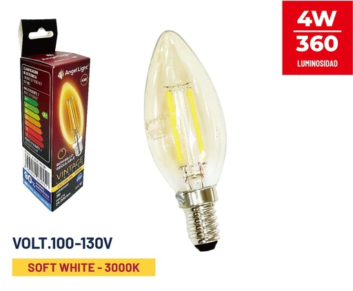 [8-915] BOMBILLO VINT LED 4W REGULABLE L C 110v ANGEL L 8-915