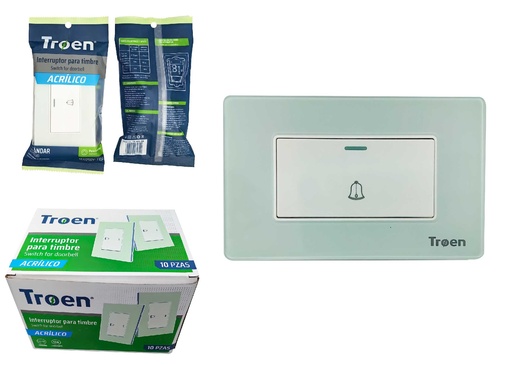 [8-943] INTERRUPTOR P/TIMBRE ACRILICO NATURAL TROEN 8-943