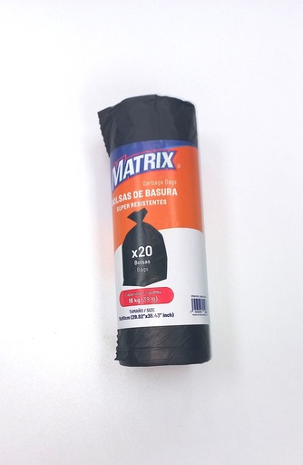 [8-959] BOLSA DE BASURA 76x90CM 18KG x 20 UNID MATRIX 8-959