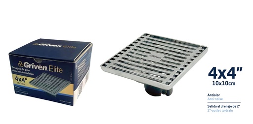 [8-966] REJILLA CUAD STANDARD CROMADA GRIVEN ELITE 8-966