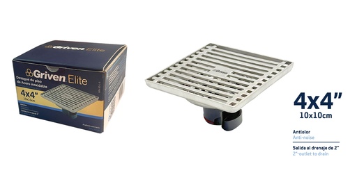 [8-967] REJILLA CUAD STANDARD SATINADA GRIVEN ELITE 8-967